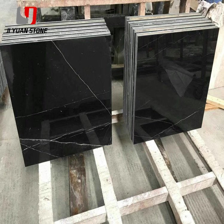 Azulejo de piso de mármol negro