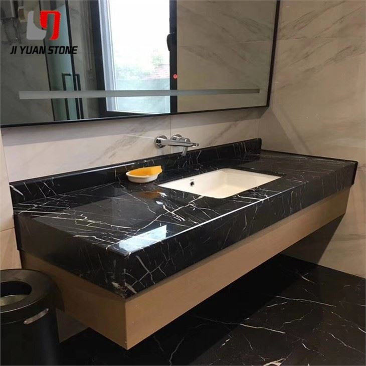 Black Marble Top Vanity Unit