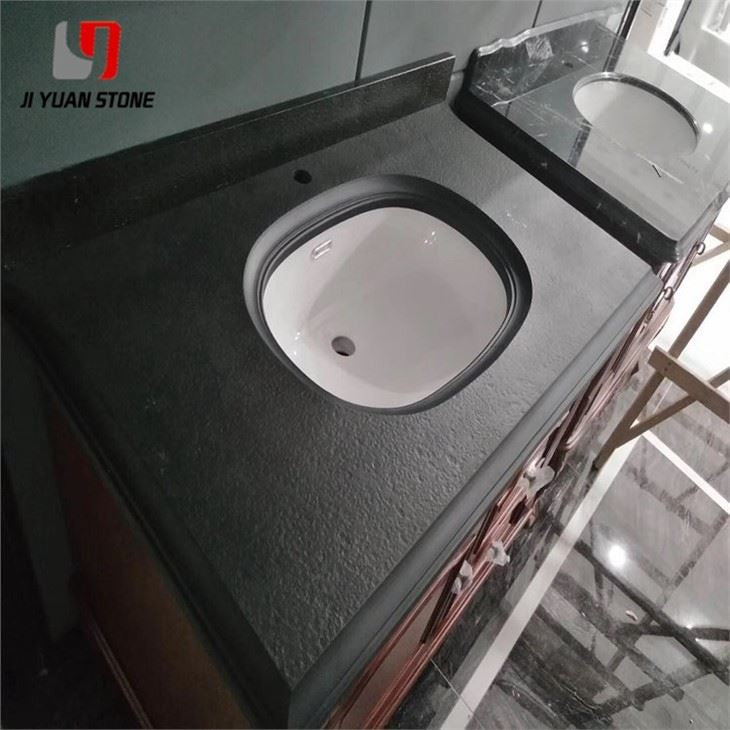 Black Marble Top Vanity Unit