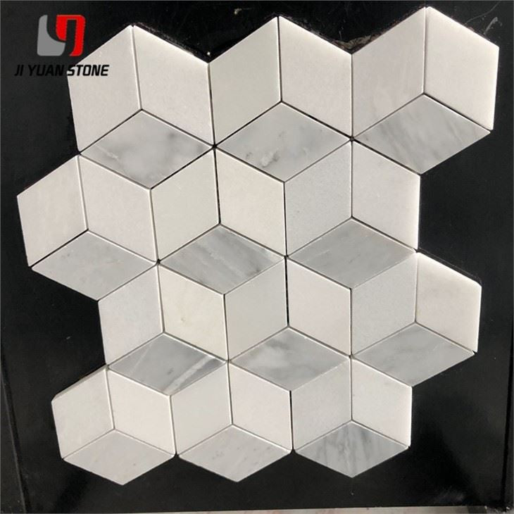 Mosaïque de diamants en marbre de Carrare