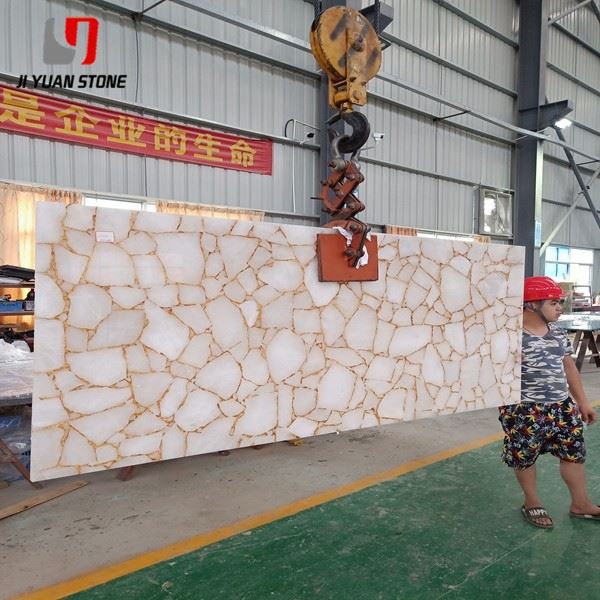 White Crystal Agate Tile