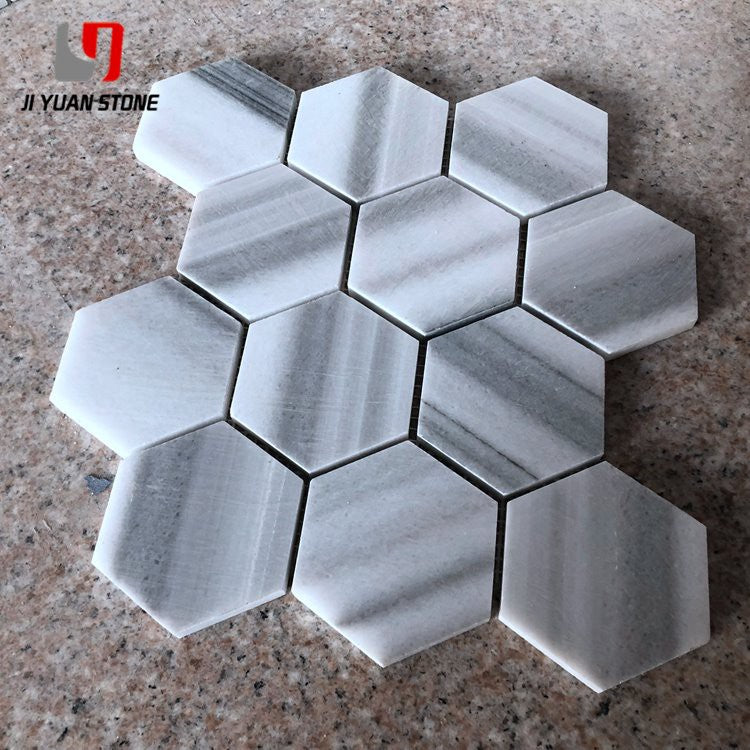 Carrelage de sol en marbre mosaïque hexagonale