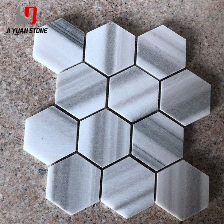 Carrelage de sol en marbre mosaïque hexagonale