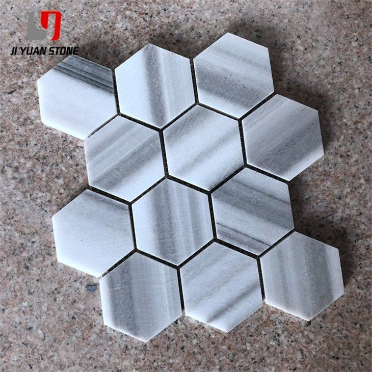 Carrelage de sol en marbre mosaïque hexagonale