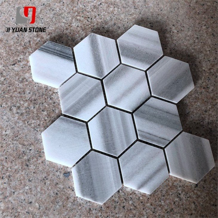 Carrelage de sol en marbre mosaïque hexagonale