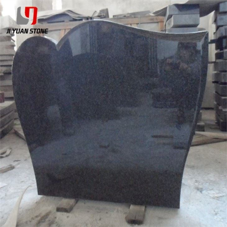 Honed Black Granite Headstone