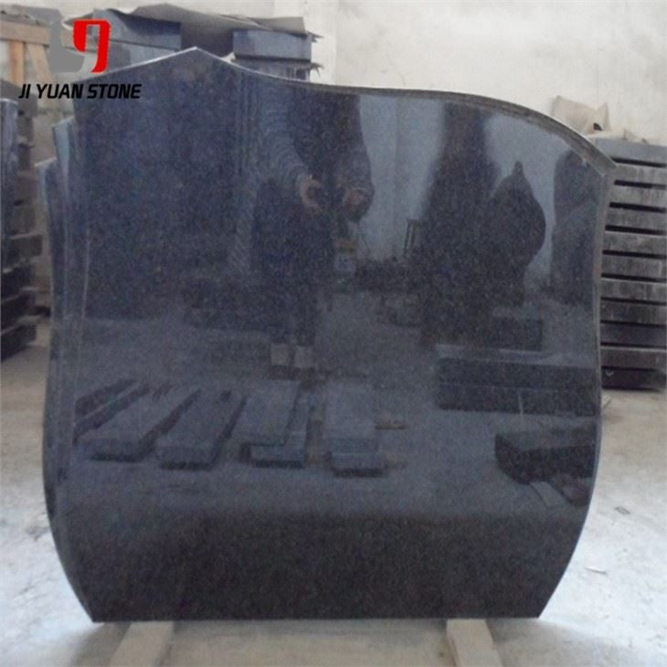 Honed Black Granite Headstone