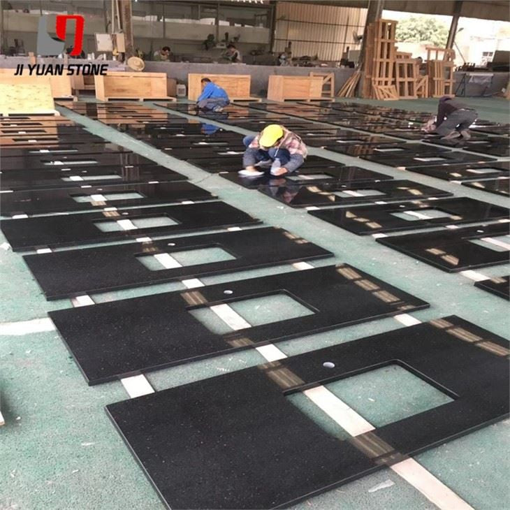 Encimera de tocador de cuarzo negro