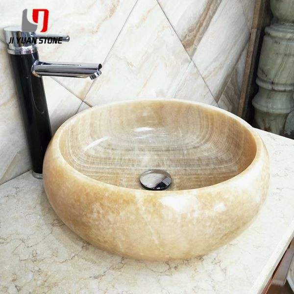 Lavabo redondo de mármol