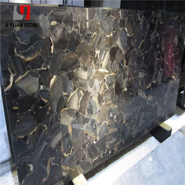 Translucent Black Gemstone Slab