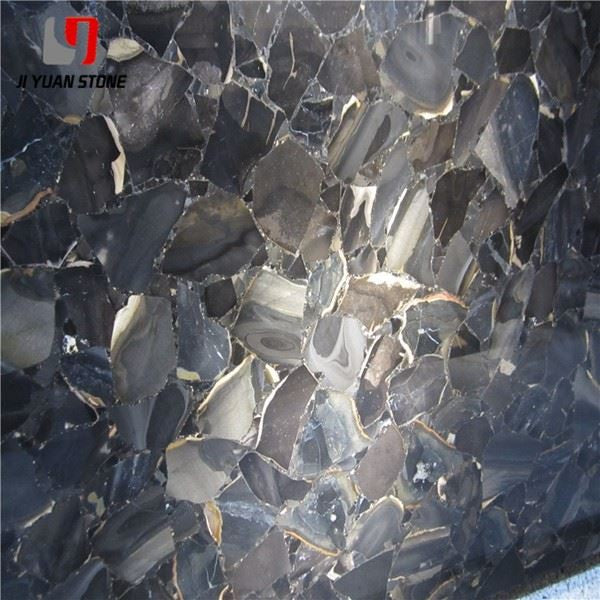 Translucent Black Gemstone Slab