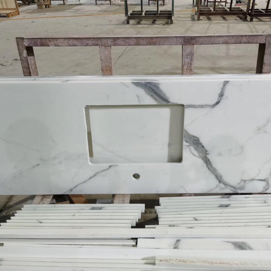 Comptoir en quartz blanc Calacatta