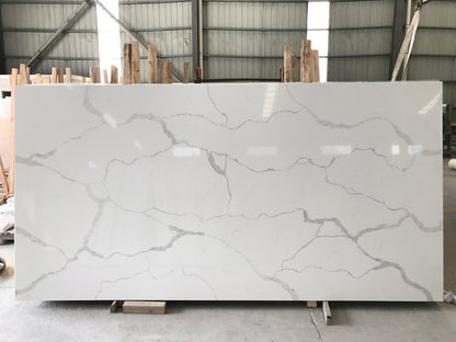 Engineered Calacatta White Quartz