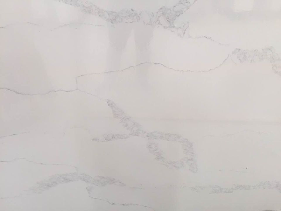 White Quartz Stone with Calacatta Veins