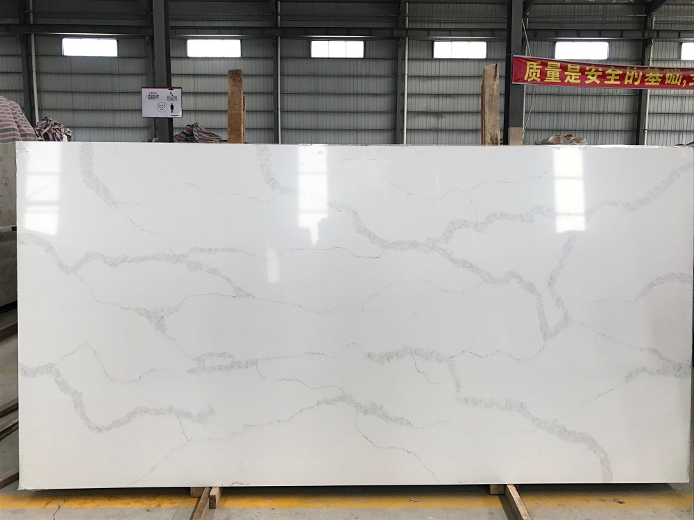 White Quartz Stone with Calacatta Veins