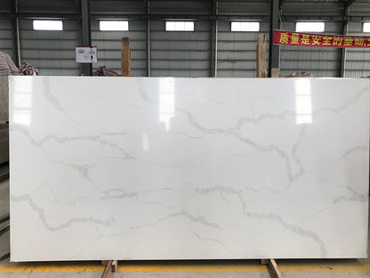 White Quartz Stone with Calacatta Veins