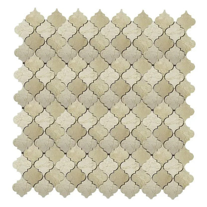 Crema Marfil small lantern mosaic sheet in mixed beige tones